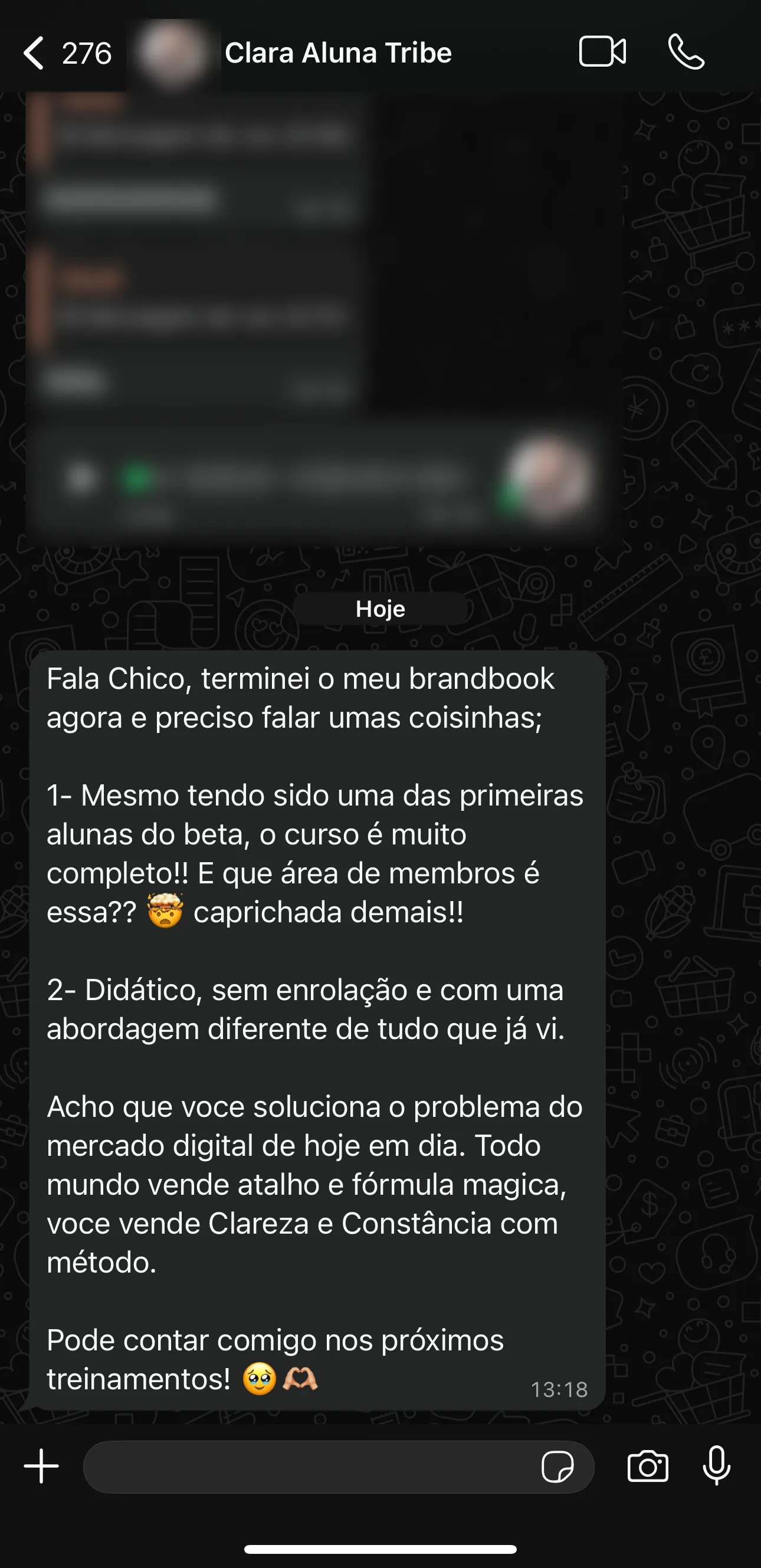 Depoimento de aluno do Método Tribe